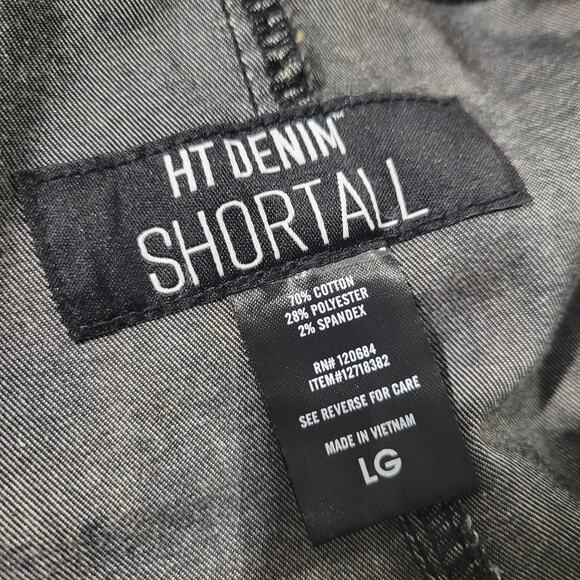 Hot Topic Shortalls Black Skull Sunflowers Bib Overall Jeans Shorts Romper Large - Picture 7 of 12